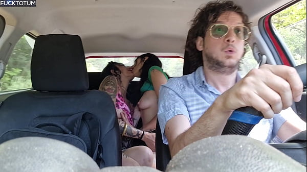Stranded Lesbian Hitchhikers Share My Cock - DOUBLE BJ - Outdoor Standing Fuck - outdoor - double blowjob - ENGLISH SUBTITLES