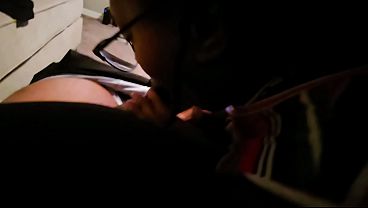仕事が終わってすぐ、職場の黒人巨乳(ビッグママ)の同僚からフェラチオをしてもらう!