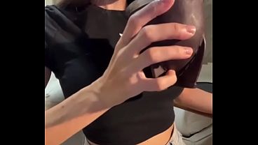 Stepmom shows her nipples in the bathroom
