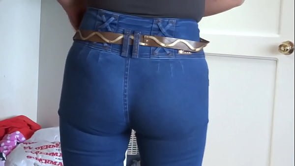 I pull up my jeans twice so my stepson can cum in my ass and fill me with semen