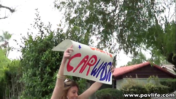 Download Video - POVLife Brunette carwash hottie Alice White POV sex