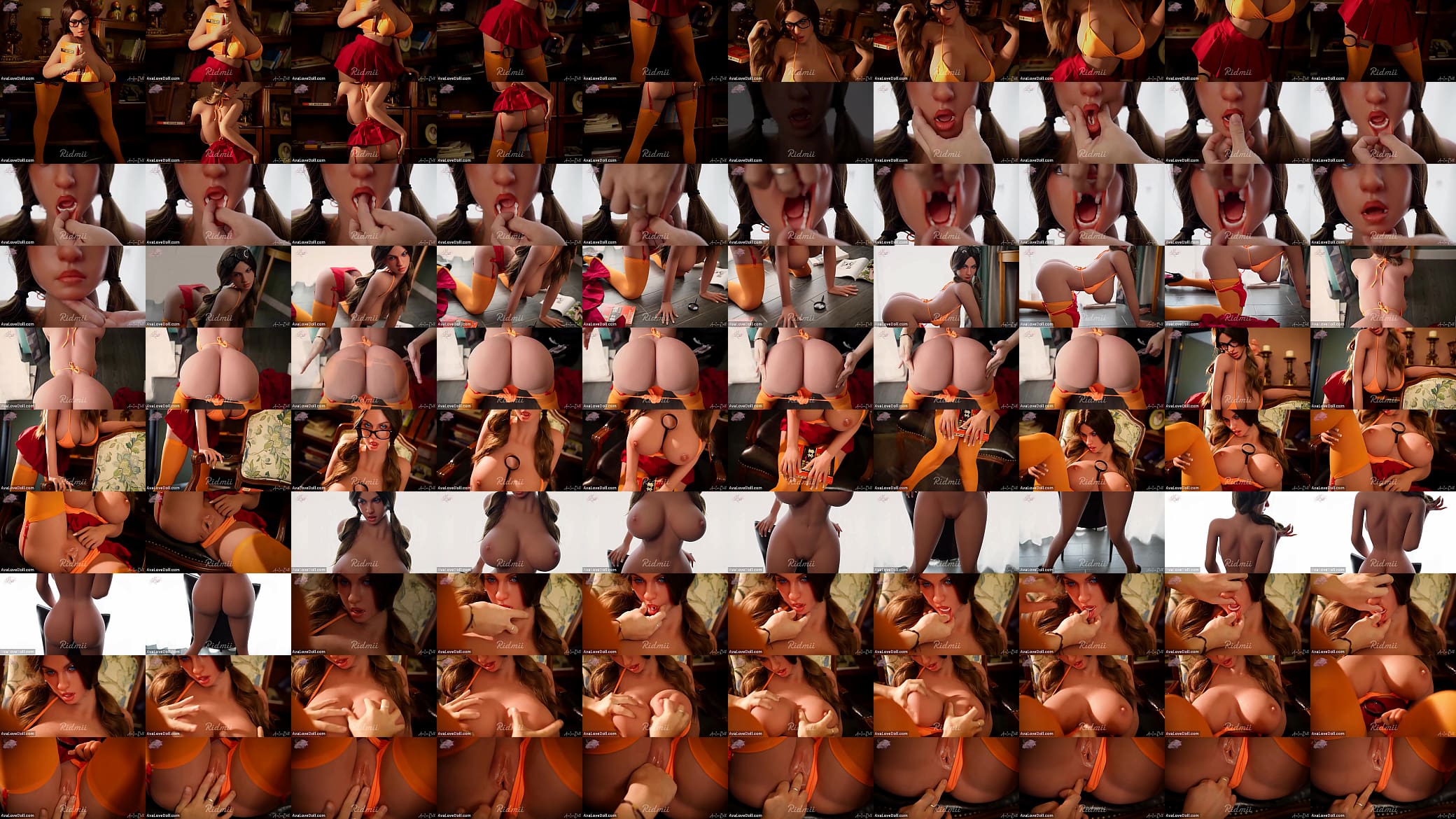 Scooby-Doo Velma Cosplay Busty Brunette With Big Boobs Was Fingered Ridmii TPE Sexdoll 161J 预览图