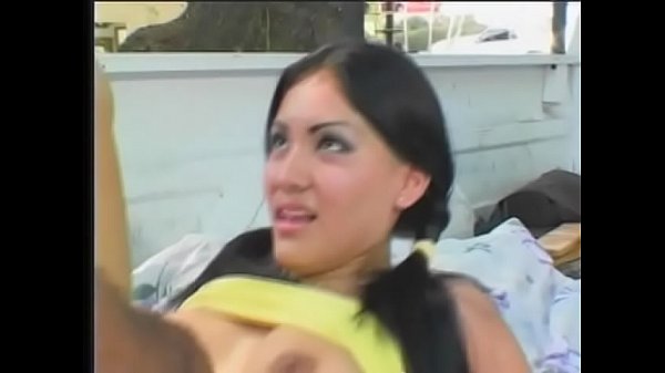 b. man hard fucks a young Chinese whore with a hairy pussy in the back of his pickup truck