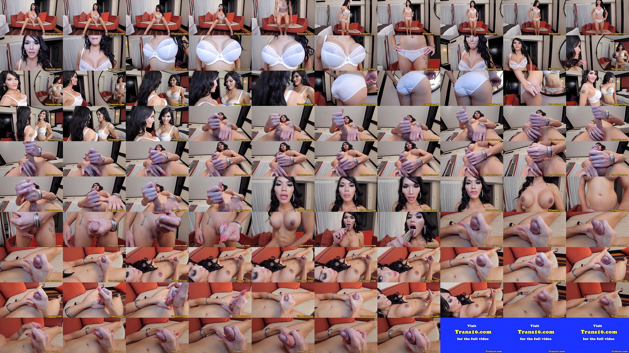 Asian shemale in sexy lingerie jerking off 预览图