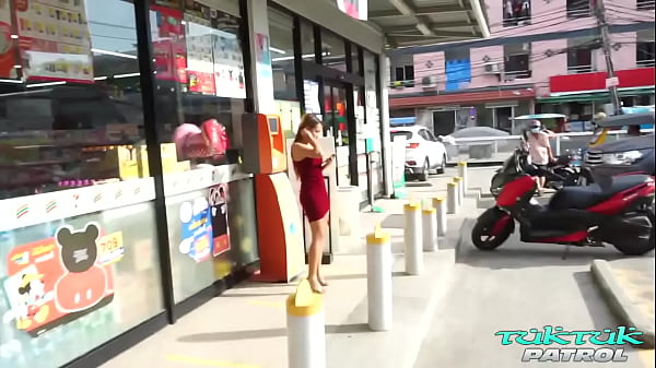 Thai Stunner takes wild ride on white thick cock found in Bangkok