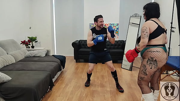 PERSONAL TRAINING CHUBBY GIRL UNEXPECTED GLOVE FETISH BJ CUMSHOT