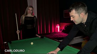 Amazing pool game and fuck with Fibi Euro, cum in mouth - Carlo Duro