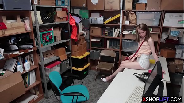 Slender tighty teen busted and fucked by a mall cop