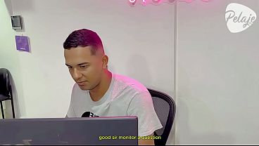 Monitor fucks his little Latina model and fills her mouth with cum