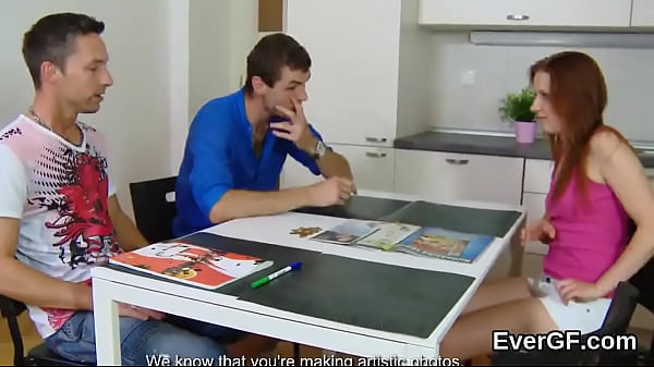 Bankrupt stud lets hot buddy to fuck his ex-gf for cash