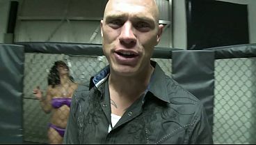 Stacy Adams Hops On The Winners Cock In The MMA Cage And Swallows His Cum