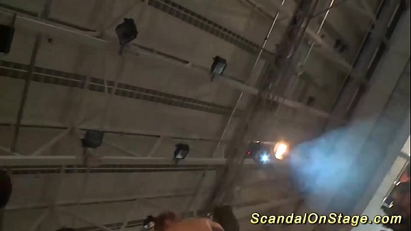 extreme squirting on public show stage
