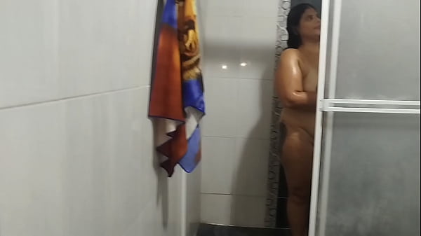 Neighbor ends up having sex with her in the bathroom while they are alone