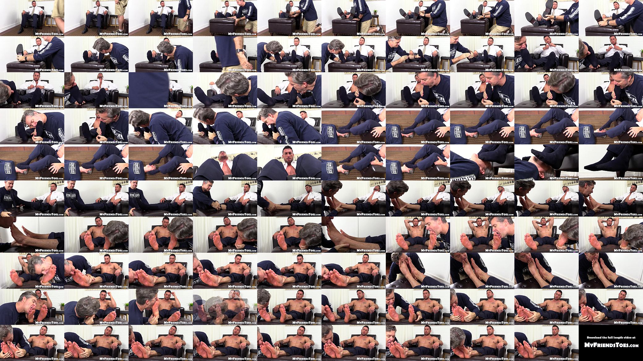 Cute business man with tattoos gets foot worshiped 预览图