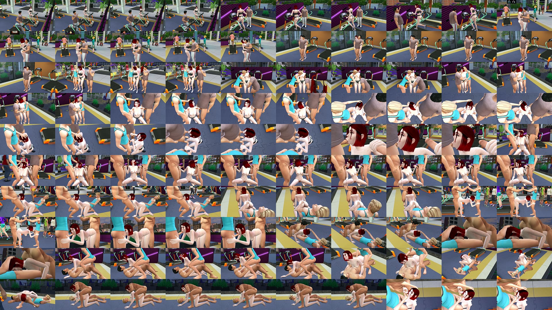 Sims 4 - Redhead likes to be fucked at the gym by two guys 预览图
