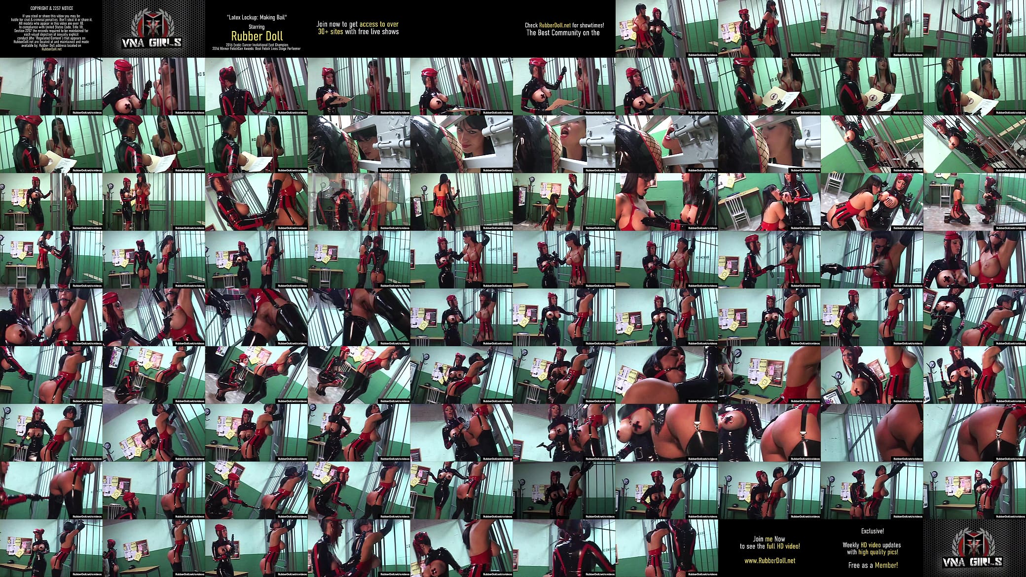 Latex Lesbian RubberDoll &amp; Shiny Slut Slave Megan Jones Cages &amp; More! 预览图