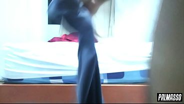 Fat tattooed woman with a big ass fucks a client in her room for quick and easy money