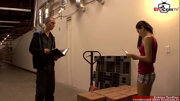 Download Video - Skinny brunette teen colleague with small tits at work
