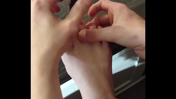 Skinny Slut Paints Toes For Night On The Town