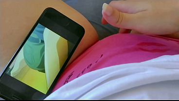 POV naughty student touching her pussy in the morning watching hentai part 2