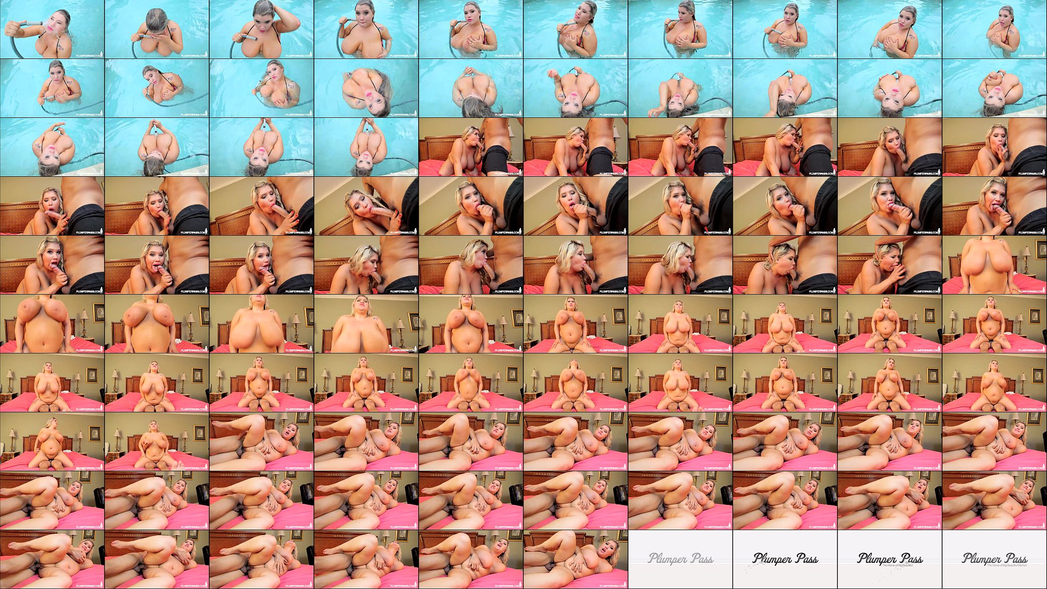 Big Tit BBW Kacey Parker Plunges Pussy in Pool 预览图