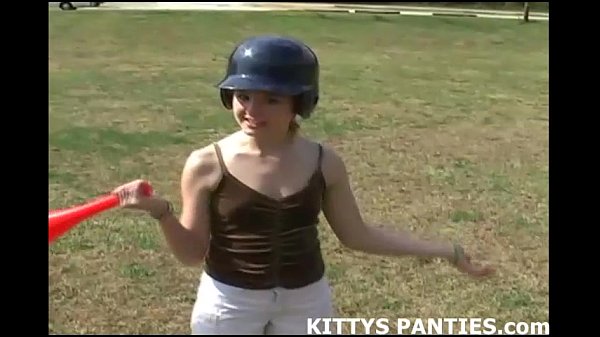 Innocent teen Kitty flashing her pink panties
