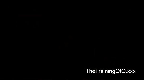 Tied up suspended blonde t. and fisted and throat fucked