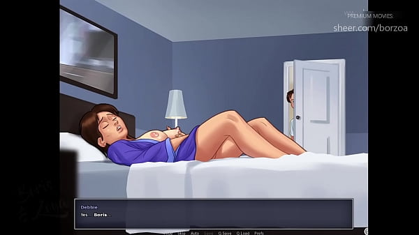 My stepsister with big tits caught me when I spied on my masturbating milf stepmom with big ass. (Summertime Saga - Debbie - 1)