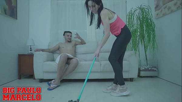 Rogue boss seducing his slutty maid with an extra