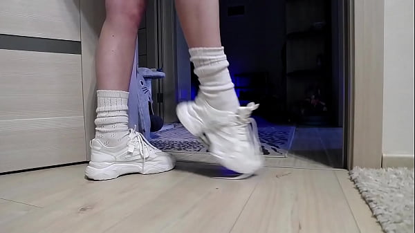 Delicate legs in sneakers are waiting for you!