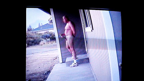 Download Video - Naked exhibition on the front porch