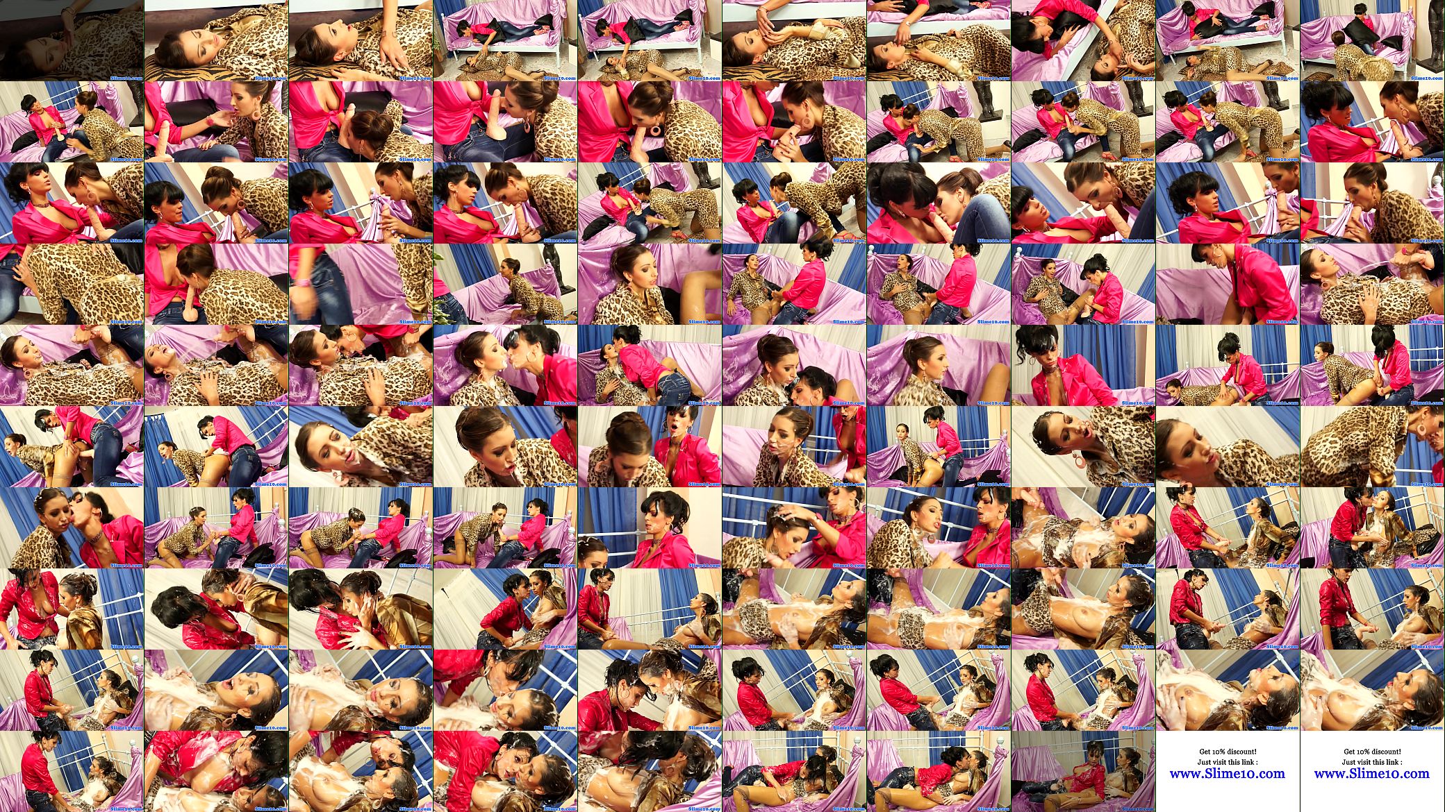 Glam lesbians strapon fuck while cum covered 预览图