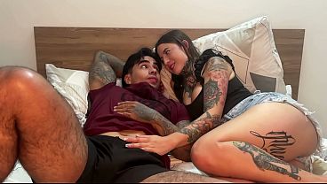 Cleaning lady discovers couple having sex and joins in an incredible threesome