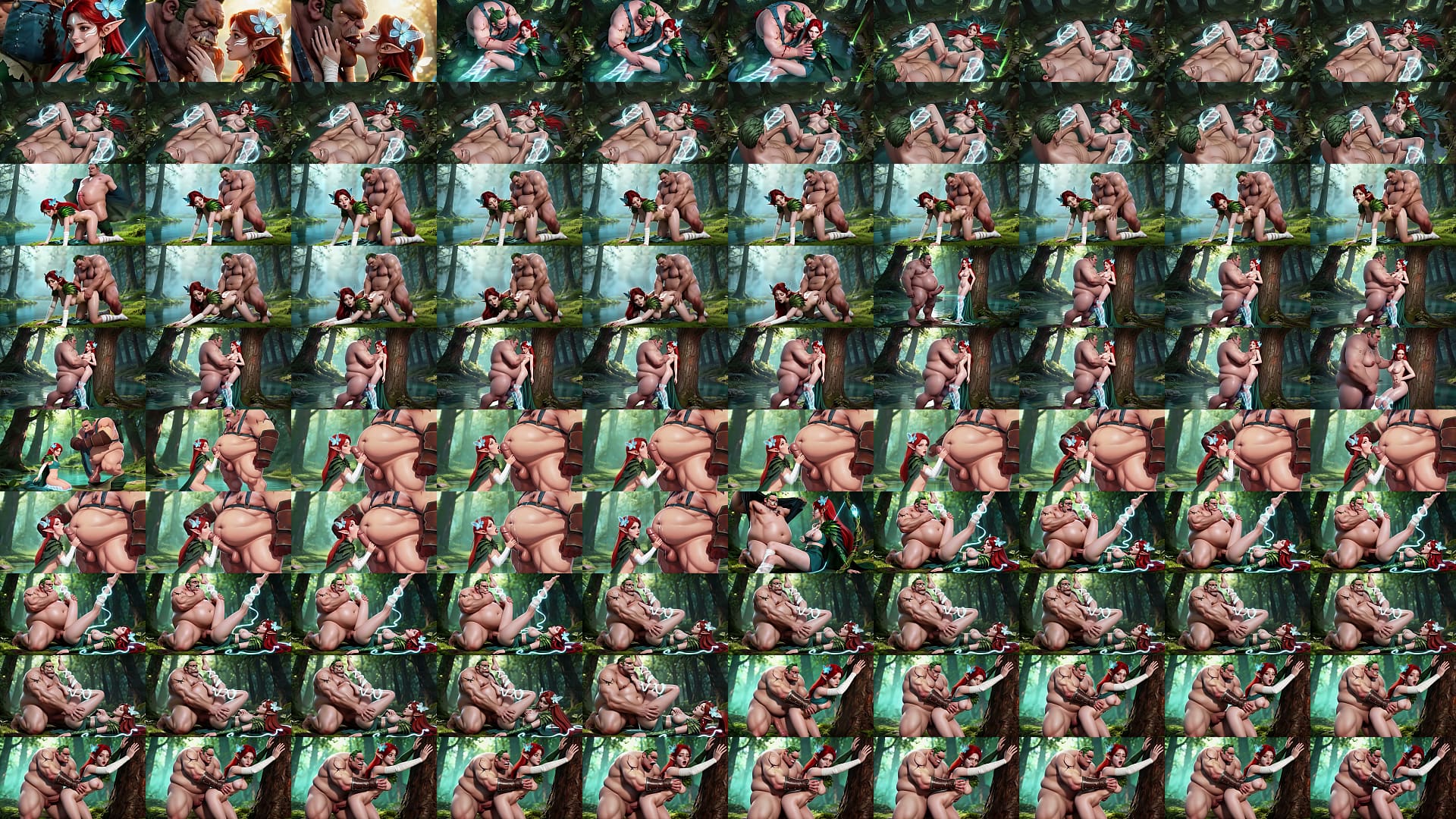 The sexual encounter between the Windwalker, the elf girl and the obese man, the perfect oral sex,DOTA2, AI-generated 预览图