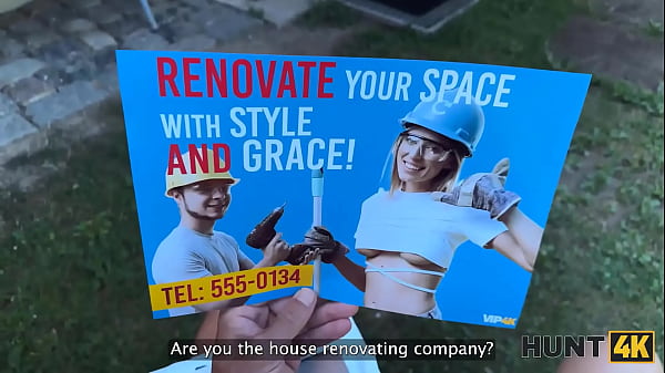 HUNT4K. Sexy handywoman Fanta Sie was seduced by a rich Hunter and fucked in his backyard