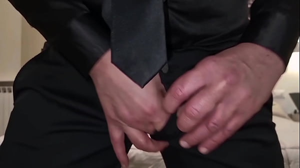 She arrives with an explosive cumshot | In an elegant dress - she cums after an endless handjob and a cock to suck.