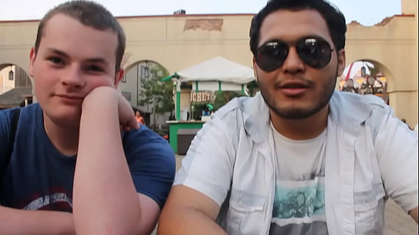 White male and Latinas foreplay in public