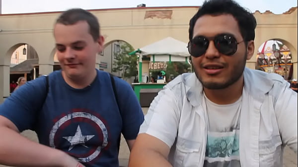 White male and Latinas foreplay in public