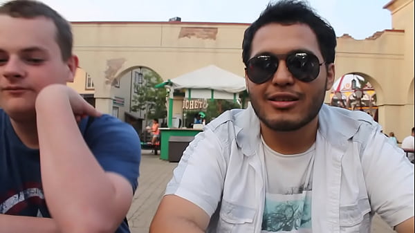 White male and Latinas foreplay in public