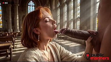 A churchgoer works as a prostitute at the church; she gave me a discount for an hour so I could fill her with my holy seed.[AI]