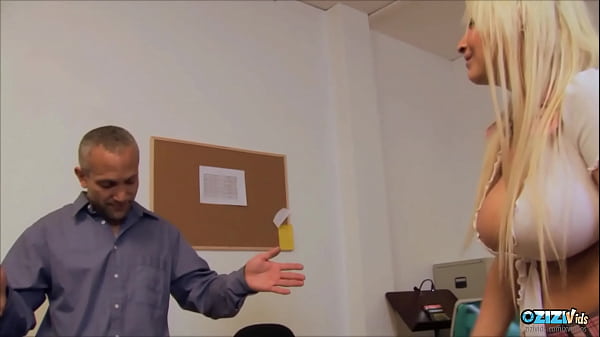 Download Video - Two blonde milfs with big natural boobs are having a threesome in the classroom