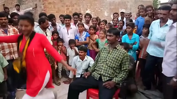 Indian girl hot recording dance at village