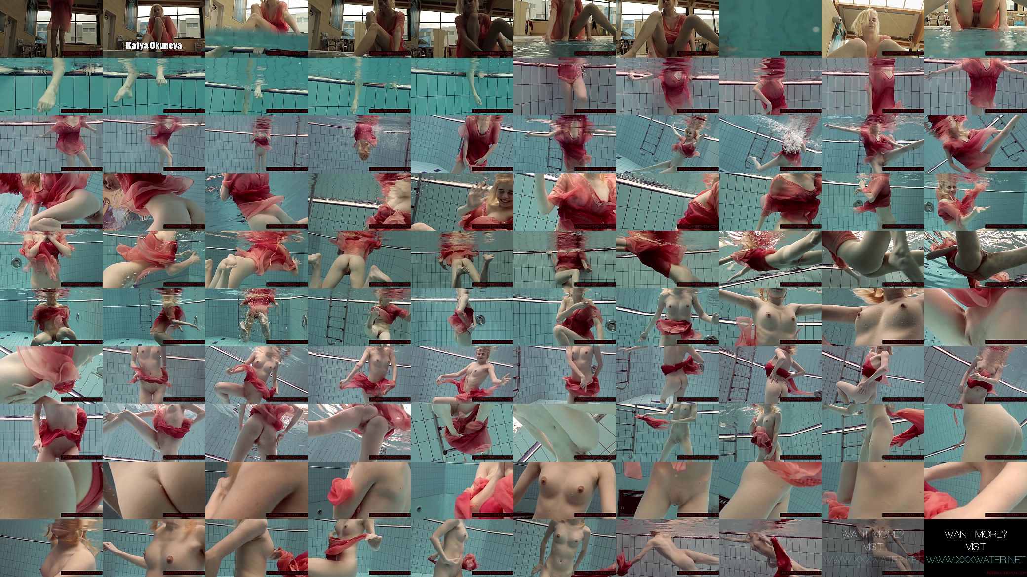 Katya Okuneva in red dress erotic water show 预览图