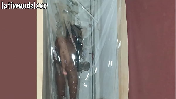 My skinny model takes a shower and puts on a sexy costume