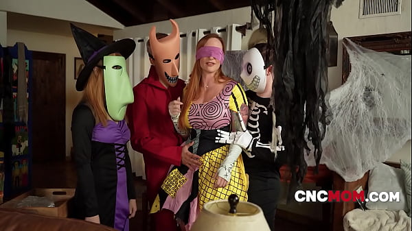 Stepmom Blindfolded And Freeused On Halloween By Her Stepsons & Stepdaughter