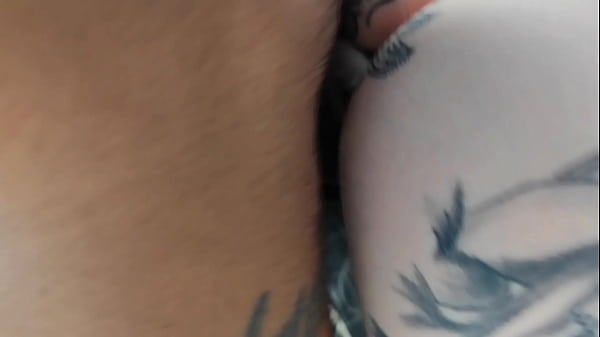 Lucky black guy, while thrusting his hard dick into the albino's pussy, the curvy brunette strokes his balls.