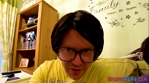British slut sucking nerds cock
