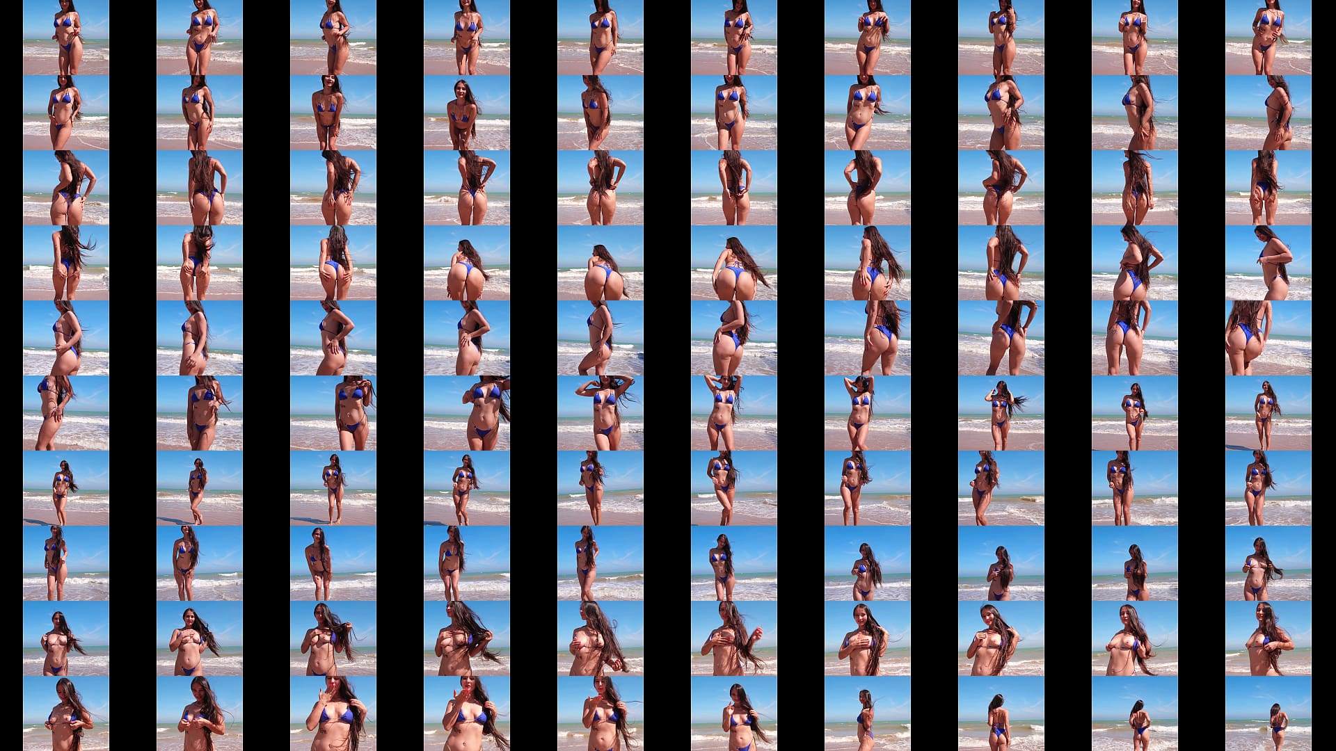 Blue bikini fun on the beach 预览图