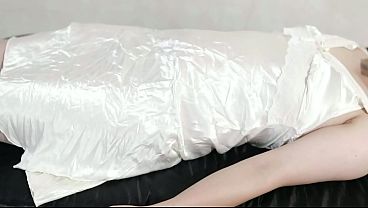 At the massage parlor, even wearing sexy lingerie and stockings, who wouldn't immediately want to fuck the latest Indonesian porn?