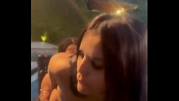 I made my friend cum on my rubber cock!